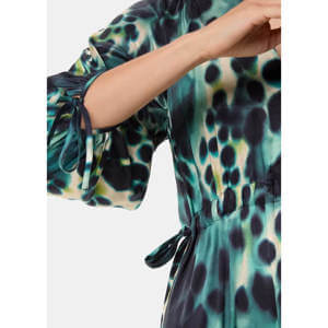 Whistles Green Misty Leopard Print Dress